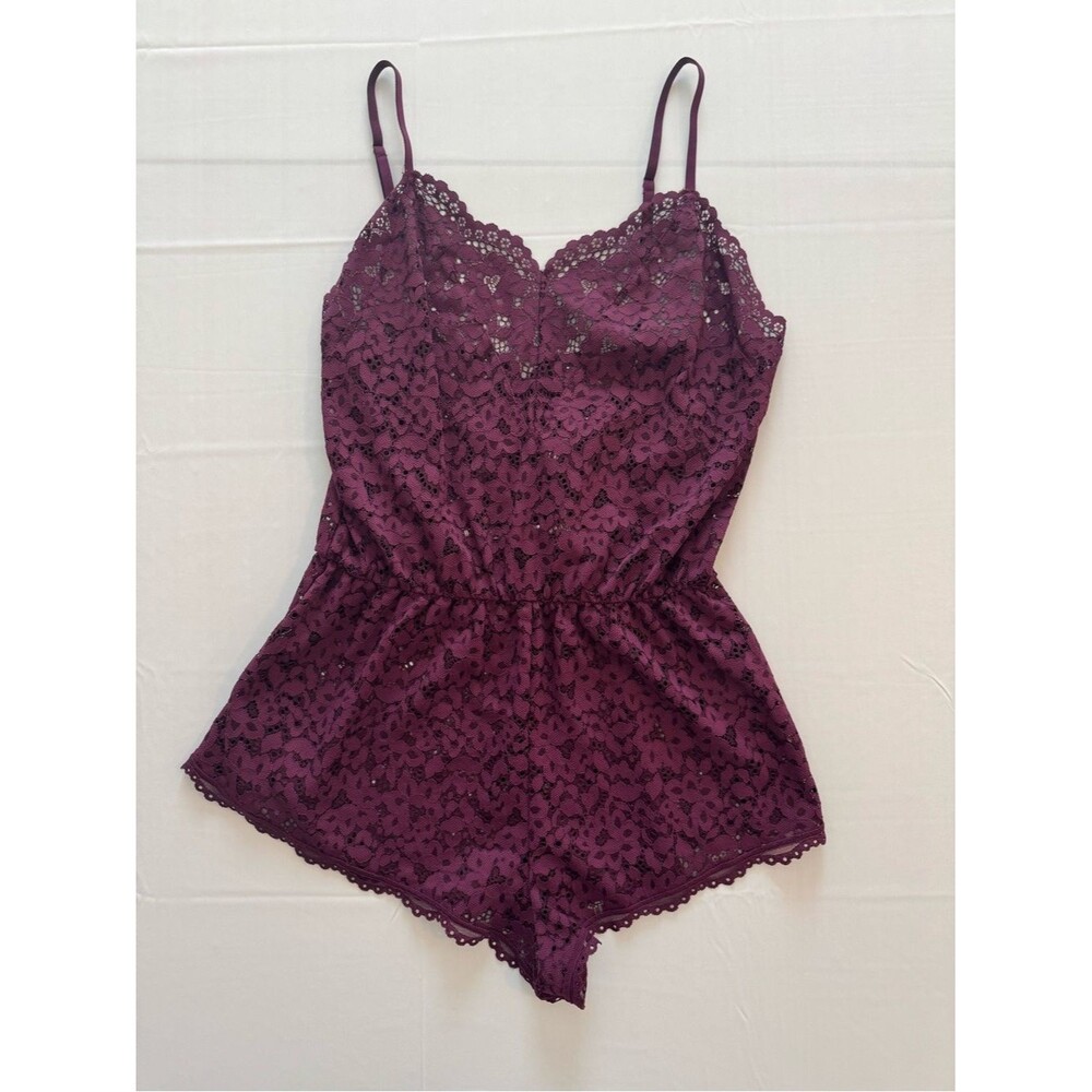 Victoria's Secret Body by Victoria Lace Romper | Dark Plum